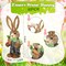3 Pcs 13.8 Inches Easter Decorations Bunny Easter Straw Bunny Figurines Cute Rabbit Holding Carrot Straw